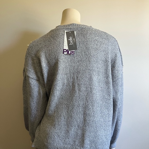 Gray sweater with pearls - Picture 4 of 5